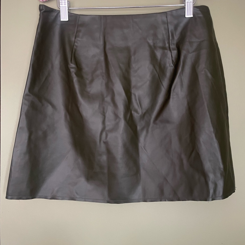 NWT Sans Souci Faux Leather Mini Skirt Sz L - Picture 4 of 8